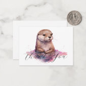 Niedlich Otter Vielen Dank Mitteilungskarte (Vorderseite/Rückseite Beispiel)