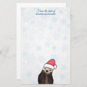 Niedlich Otter Weihnachtsmannmütze Weihnachten tra Briefpapier (Vorne/Hinten)