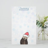 Niedlich Otter Weihnachtsmannmütze Weihnachten tra Briefpapier (Stehend Vorderseite)
