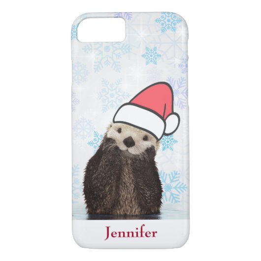 Niedlich Otter Weihnachtsmannmütze Weihnachten tra Case-Mate iPhone Hülle (Rückseite)