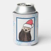 Niedlich Otter Weihnachtsmannmütze Weihnachten tra Dosenkühler (Kanne Rückseite)