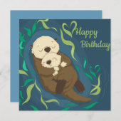 Niedlich Otters Feiertagskarte (Vorne/Hinten)