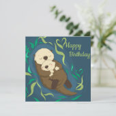 Niedlich Otters Feiertagskarte (Stehend Vorderseite)