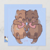 Niedlich Otters Feiertagskarte (Vorne/Hinten)