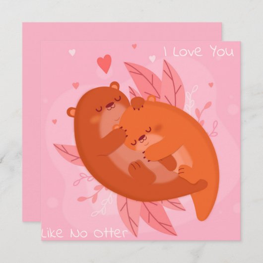 Niedlich Otters Feiertagskarte (Vorne/Hinten)