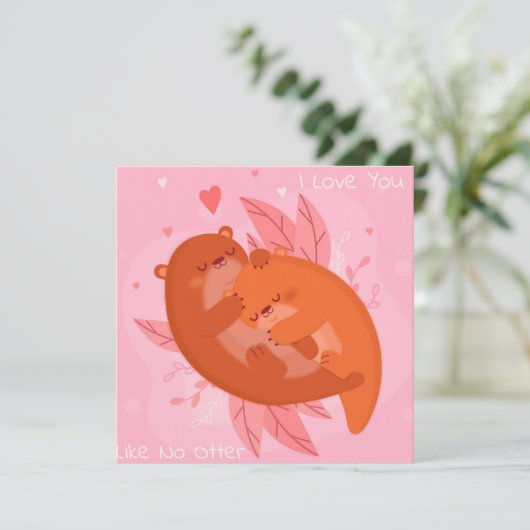 Niedlich Otters Feiertagskarte (Stehend Vorderseite)