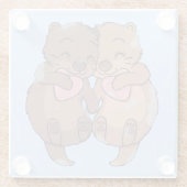 Niedlich Otters Glasuntersetzer (Rückseite)