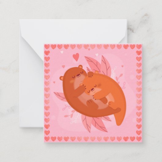 Niedlich Otters Mitteilungskarte (Vorderseite)