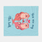 Niedlich Otters Valentinstag Coupe Personalisiert Fleecedecke (Vorderseite (Horizontal))