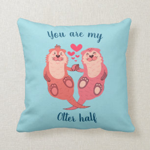 Niedlich Otters Valentinstag Coupe Personalisiert Kissen