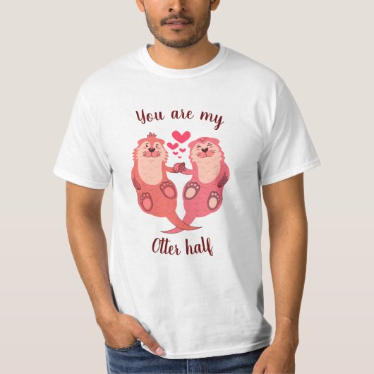 Niedlich Otters Valentinstag Coupe Personalisiert T-Shirt (Vorderseite)