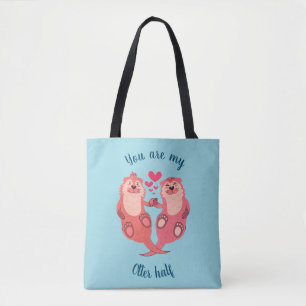 Niedlich Otters Valentinstag Coupe Personalisiert Tasche