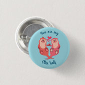 Niedlich Otters Valentinstag Couple Personalisiert Button (Vorne & Hinten)