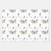 Niedlich Owl beige und blau Geschenkpapier Set (Vorderseite 2)