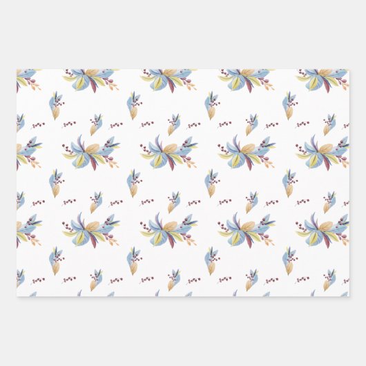 Niedlich Owl beige und blau Geschenkpapier Set (Vorderseite 2)