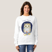 Niedlich Owl beige und blau Sweatshirt (Vorne ganz)