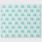 Niedlich Owl Blue Baby Hinterns Baby Duschgeschenk Geschenkpapier (Flach)