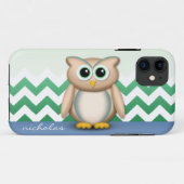 Niedlich Owl - Blue & Green Zickzack iPhone 5 Fall Case-Mate iPhone Hülle (Rückseite (Horizontal))