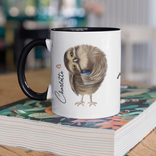 Niedlich Owl Funny Coffee Script Personalisiert Na Tasse