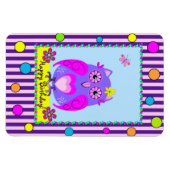 Niedlich Owl Happy Birthday Text Foto Magnet (Horizontal)