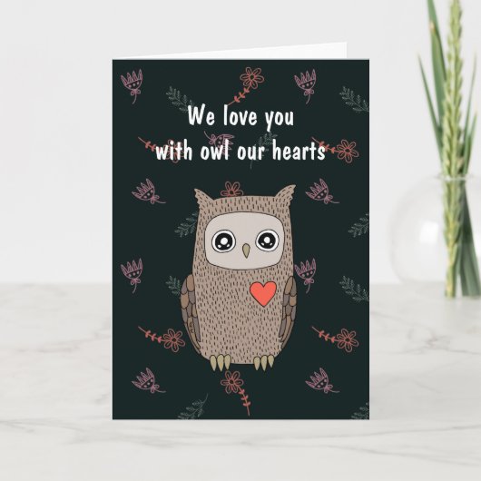 Niedlich Owl I Liebe Sie, Kawaii Owl Custom Valent Karte (Vorderseite)