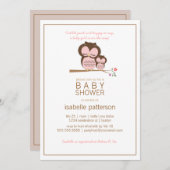 Niedlich Owl & Mama Es ist eine Girl Baby Dusche E Einladung (Vorne/Hinten)
