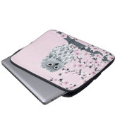 Niedlich Owl Pink Grau Laptopschutzhülle (Vorne Knopf)