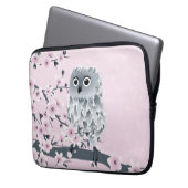 Niedlich Owl Pink Grau Laptopschutzhülle (Vorderseite Links)