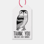 Niedlich Owl Simple BABY SHOWM CUSTOM Danke Kraft Geschenkanhänger (Vorderseite)