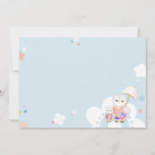 Niedlich Owls Blue Baby Boy Foto Birth Ankündigung (Rückseite)