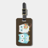 Niedlich Owls Bride und Groom Newlyweds Mr. und Mr Gepäckanhänger (Vorderseite vertikal)