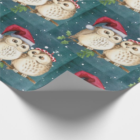 Niedlich Owls Christmas Geschenkpapier (Ecke)