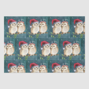 Niedlich Owls Christmas  Seidenpapier