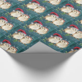 Niedlich Owls Couple Glosses Weihnachten Geschenkpapier (Ecke)