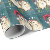 Niedlich Owls Couple Glosses Weihnachten Geschenkpapier (Rolleneckpunkt)