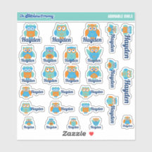 Niedlich Owls Individuelle Name Labels | Schule