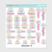 Niedlich Owls Individuelle Name Labels | Schule (Blatt)