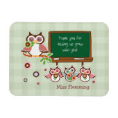 Niedlich Owls Individuelle Name Lehrerin Wertschät Magnet (Horizontal)