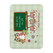 Niedlich Owls Individuelle Name Lehrerin Wertschät Magnet (Vertikal)