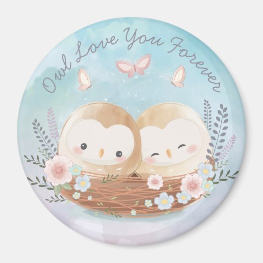Niedlich Owls Magnet (Vorne)