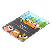 Niedlich Owls School Bus Personalisiert Lehrer Notizblock (Linke Seite)