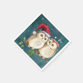 Niedlich Owls Weihnachten Serviette (Ecke)