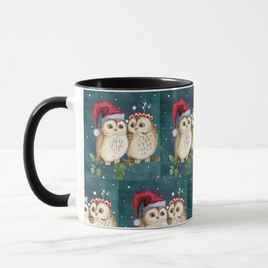 Niedlich Owls Weihnachten Tasse (Links)