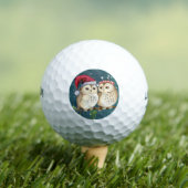 Niedlich Owls Weihnachtsdekoration Weihnachtsmannm Golfball (Insitu T-Shirt)