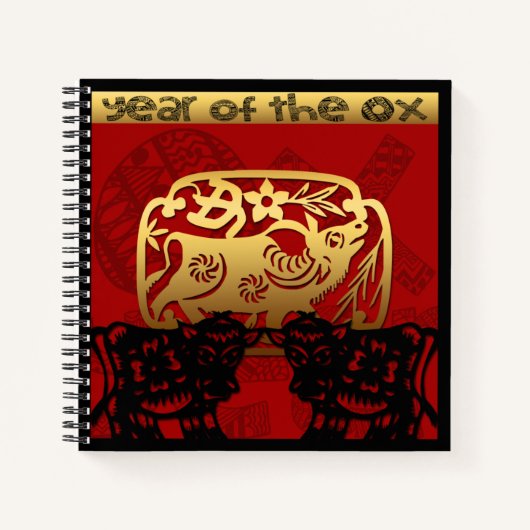 Niedlich Ox Chinese Year Zodiac Birthday SqNB Notizblock (Vorderseite)