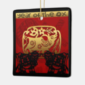 Niedlich Ox Chinese Year Zodiac Birthday Square O Keramikornament (Links)