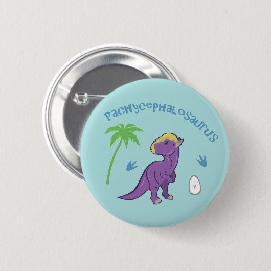 Niedlich Pachycephalosaurus Button (Vorne & Hinten)