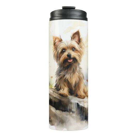 Niedlich Painted Yorkie Dog Thermosbecher (Vorderseite)