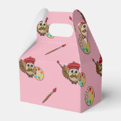 Niedlich Painter Owl Cartoon Geschenkschachtel (Rückseite)