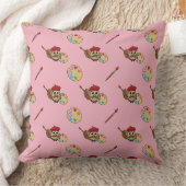 Niedlich Painter Owl Cartoon Kissen (Decke)